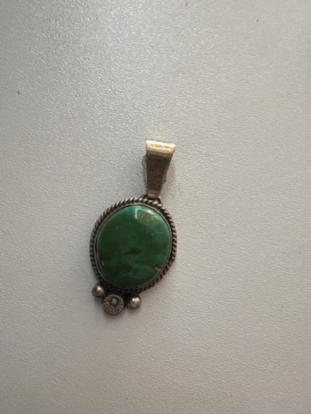 Green Stone Silver Pendant - Women Jewelry